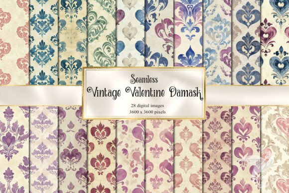 Enchanting Vintage Valentine Damask Patterns for Timeless Designs