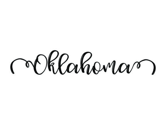 Oklahoma USA Calligraphic Lettering: A Designer's Handcrafted Asset