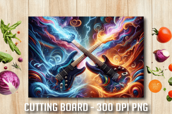 Rock Your Kitchen: The Electric Guitar Duel Cutting Board Design