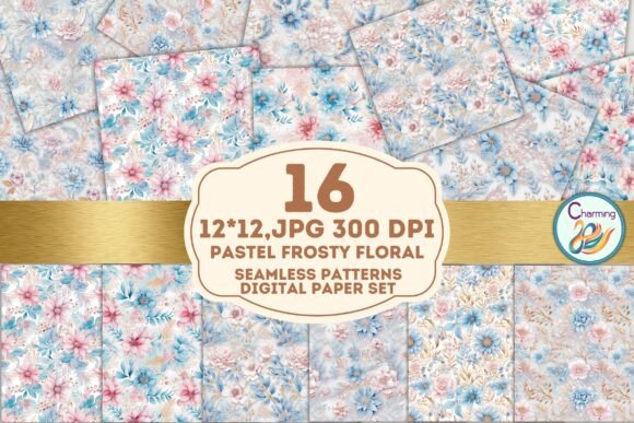 Seamless Papers: Pastel Frosty Floral for Elegant Design