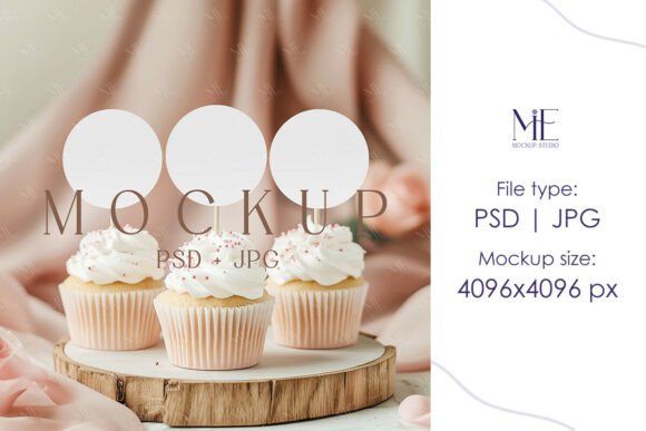 Stunning Cupcake Topper Mockups for Your Brand