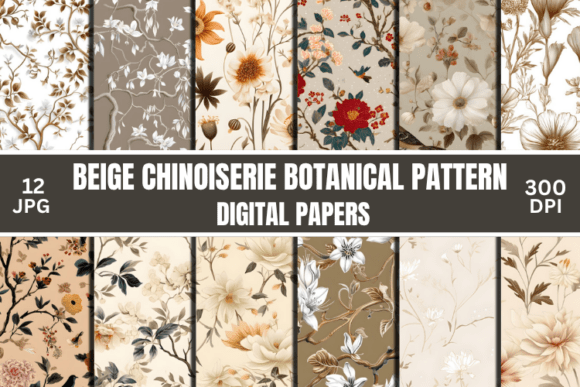 The Timeless Allure of Beige Chinoiserie Botanical Patterns
