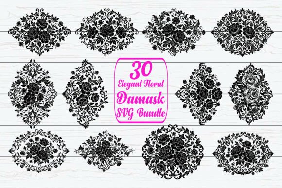 Timeless Luxury: Crafting with the Elegant Floral Damask SVG Bundle
