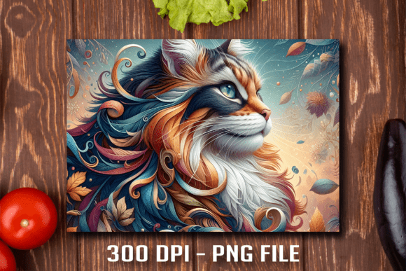 Transform Your Kitchen with Abstract Maine Coon Art